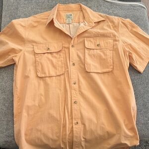 Men's Peach / Orange  Short Sleeve Shirt -Outdoor Hiking Long Lenght